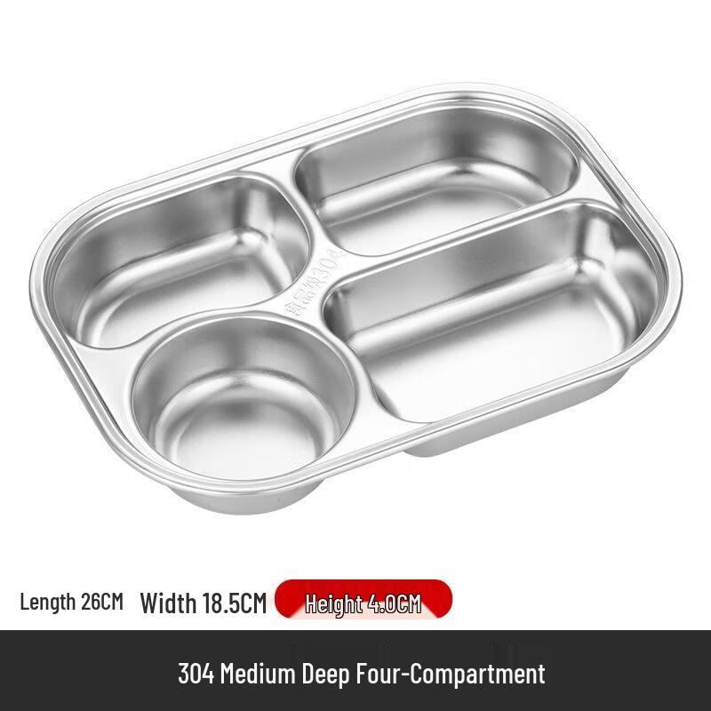 

JingJingRS 304 Stainless Steel Divided Lunch Tray