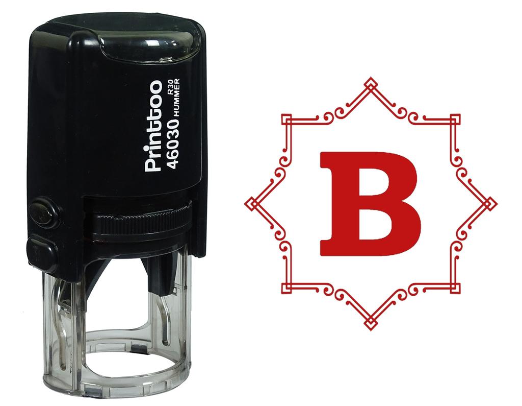 Printtoo Octagon Celtic Swirl Frame Alphabet B Monogram Self Inking Rubber Stamp Office