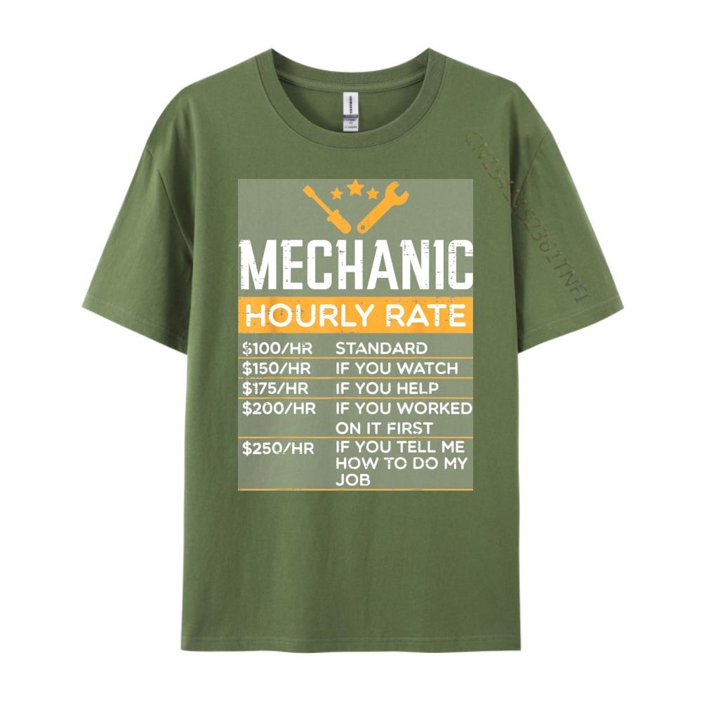 Mechanic Hourly Rate Funny Labor Rates Men Women Kids Boys Luxury Designer Mens T Shirt Street