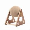 Cat Scratching Ball RopeWrapped Scratcher with Wooden Frame Triangular Toy for Cats,