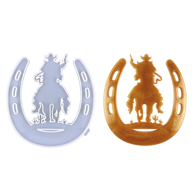 Nástěnné pryskyřičné formy Podkova Silikonové formy Epoxidová pryskyřice Kovbojský jezdec Forma pro DIY řemeslo Vánoční domácí dekorace