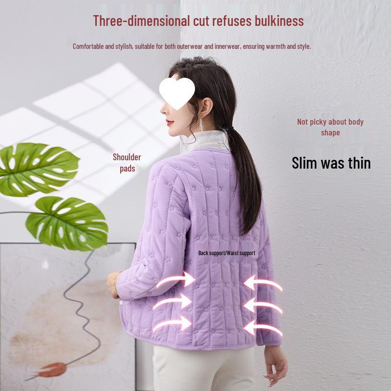 New Autumn/Winter Young Fashion Mom's Silk & Cotton Padded Warm Jacket