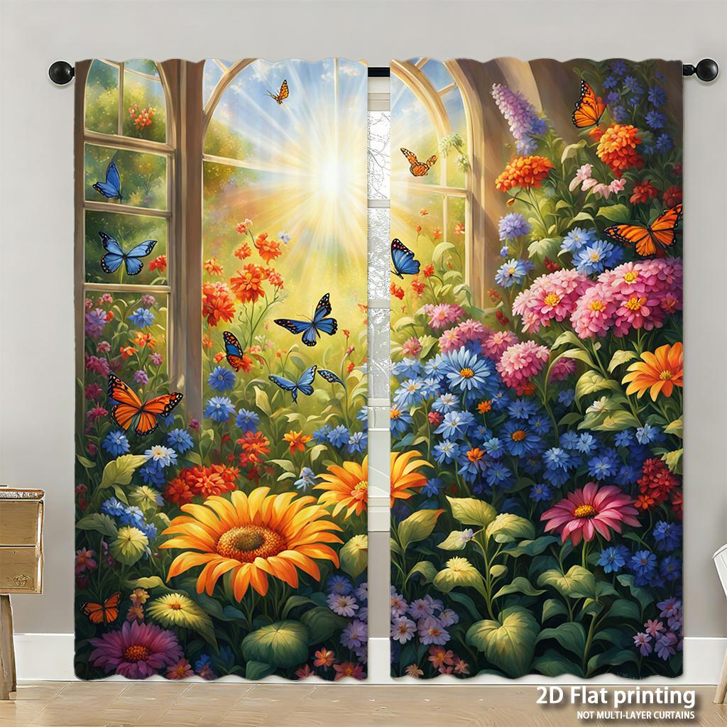 Piece Set High Definition Digital Printed Curtainshalloween Pumpkin Colorful Night Fallen Leaves Dark Backgroundhome Decora Curtain Polyester