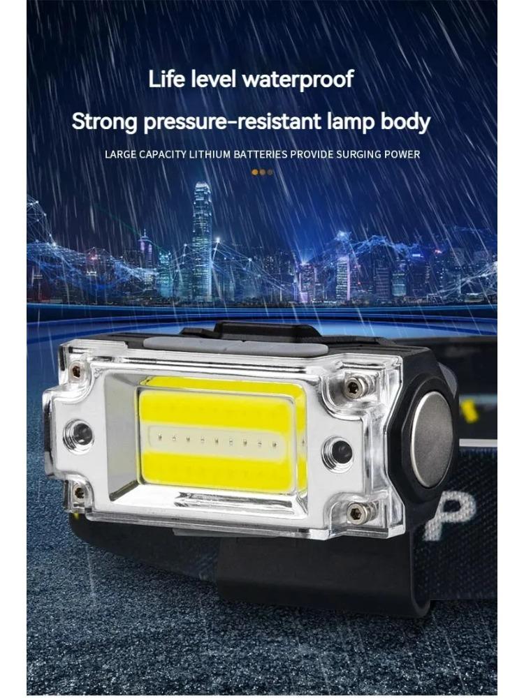 Mini Dual COB Headlamp Sensor Hat Clip Headlight 5 Lighting Modes Outdoor Camping Hunting Flashlight Induction Head Lamps
