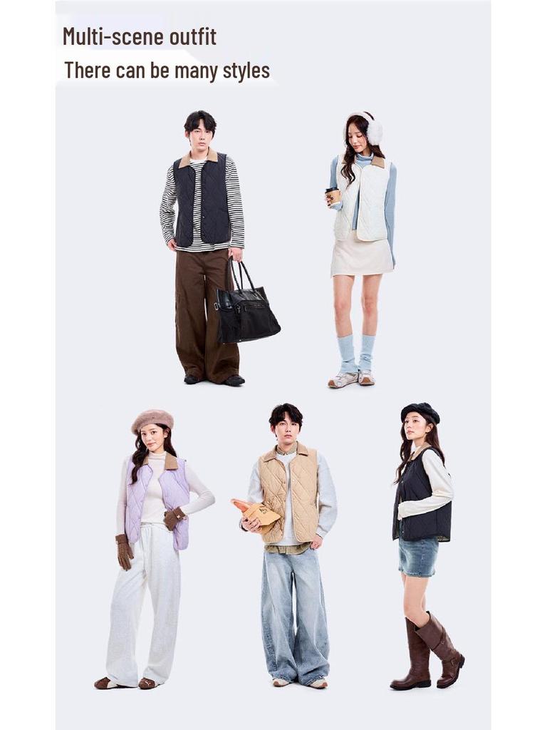 Unisex Winterweste mit Fleecefutter und abnehmbarem Kragen - Warme ärmellose Jacke