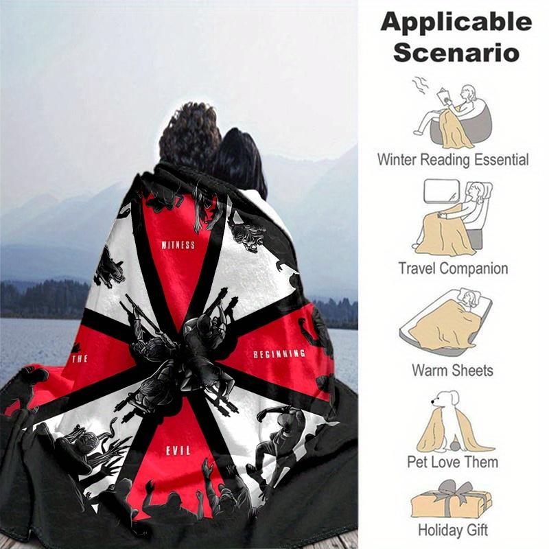 1pc Resident Evil Blanket  Seasonal Home Decor, Soft, Living Room, Travel, Camping, Car Blankets