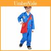 Postal Worker Child Costume With Printed Design For Children Ages 3 To 8 Halloween Party