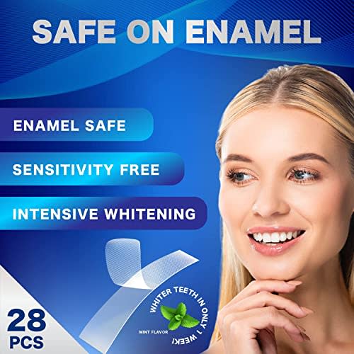 Teeth Whitening Strip, 28 Sensitivity Free Whitening Strips, Peroxide Free, 14 Treatments for Teeth Whitening, Professional and Safe Teeth Whitening S
