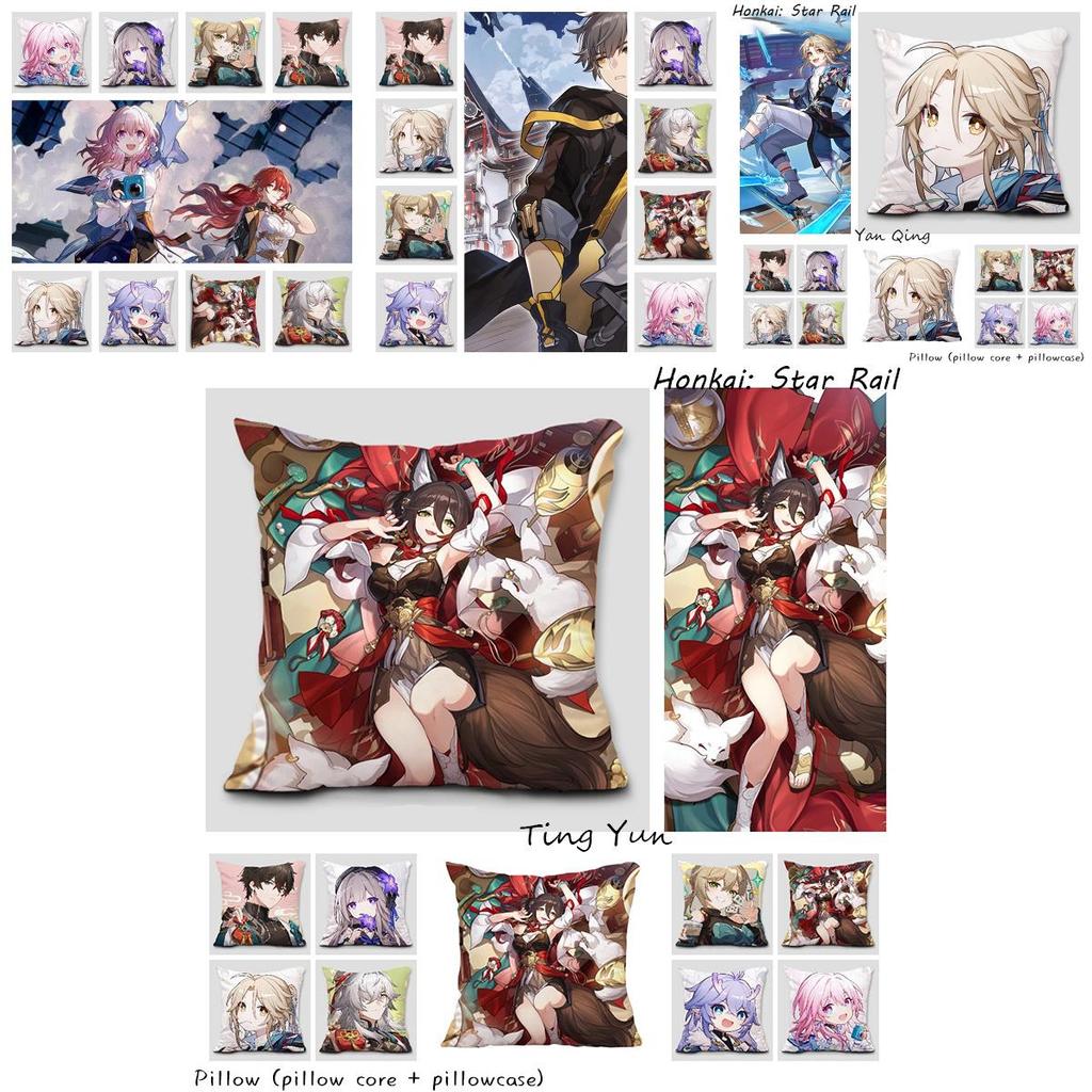 Honkai Star Rail Double-sided Peach Skin Cushion For Sofa And Bed