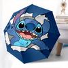 Disney Stitch,Cartoon Automatic Opening and Closing Umbrella   Suitable for All Weather and Business Umbrella, Unisex Portable Tri fold Smal