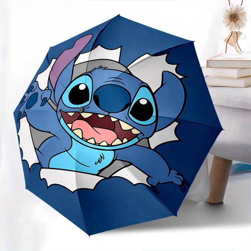 Disney Stitch,Cartoon Automatic Opening and Closing Umbrella   Suitable for All Weather and Business Umbrella, Unisex Portable Tri fold Smal