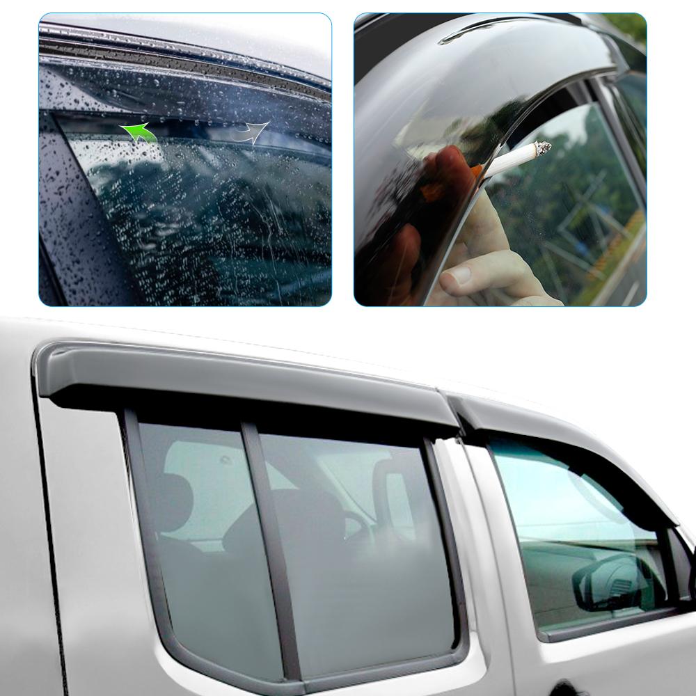 Sun Rain Guards Side Window Deflector Window Visor for Nissan Navara D40 2006-2014 4PCS/SET Door Rain Double Cabin  Accessories