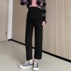 2026 Spring and Autumn Maternity Jeans for Outerwear, High-Waisted, Belly Support, Cropped Straight-Leg Slimming Pants
