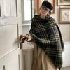 Korean Style Retro Plaid Scarf for Women New Autumn and Winter Niche Design Cold Proof and Warm Scarf
