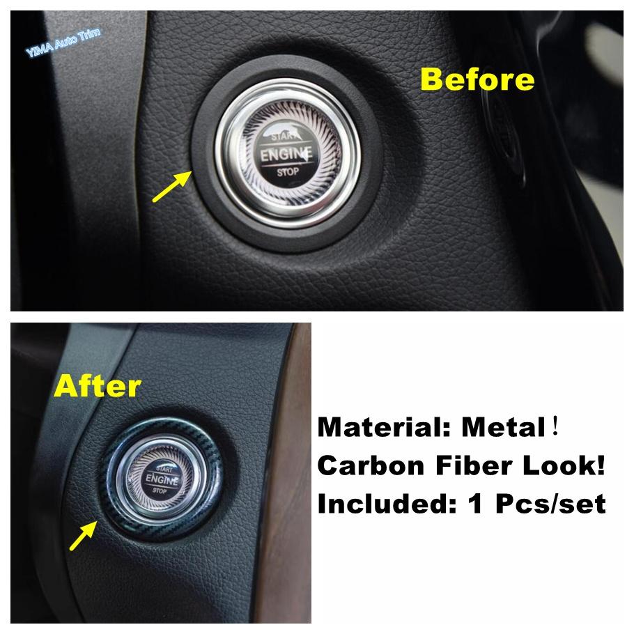 Car Start Stop Engine Button Ring Cover Trim Accessories Fit For Mercedes-Benz C CLASS W205 C200 C260 GLC X253 E Class W213 E300