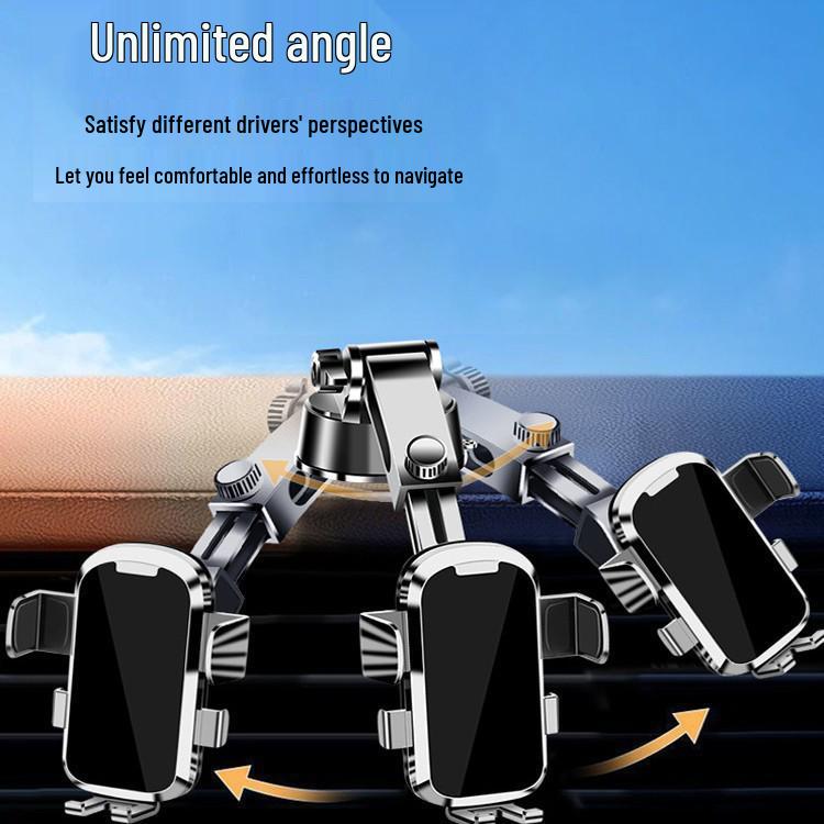 2024 Black Tech Car Phone Holder: Suction Cup & Air Vent Mount for Navigation