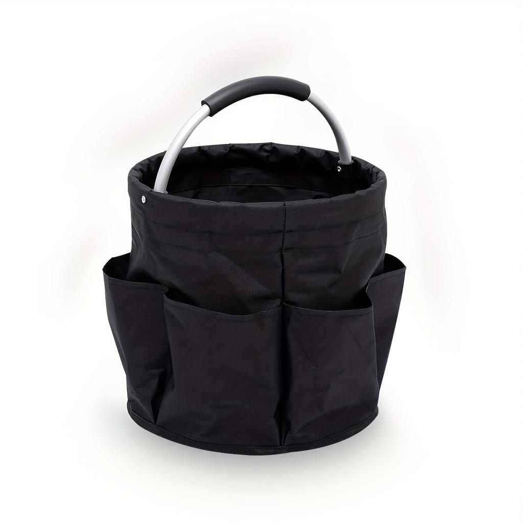 1pc 600D Oxford Cloth Bucket Tool Organizer Bag, Storage Basket With 6 Compartments And Large Central Compartment
