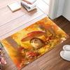 Champignons Rouges d'Automne Forêt de Hérissons Tapis de Bienvenue Entrée Tapis de Porte Décor Antidérapant Couloir Balcon Tapis Salle de Bain Tapis de Porte Tapis de Pied Décor