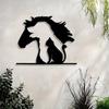 Metal Vintage Wall Decor Cat Dog Horse Figure Art