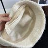 Autumn and winter plush fisherman's hat children's fashion small standard simple solid color elegant versatile casual thermal basin hat