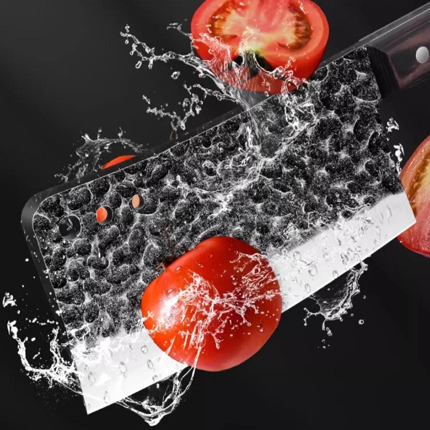 Longquan forged kitchen knife household kitchen manganese steel tool set slicing knife chopping knife bone knife