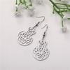 Filigree Dangle Drop Earrings Bohemian Stainless Steel Black Gold Hollow Vintage Pendant Earrings for Woman Gifts