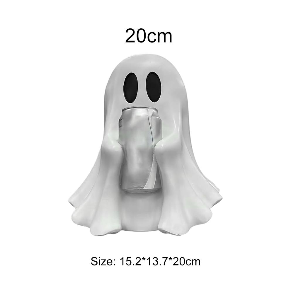 Halloween Ghost Can Holder Spooky Resin Drink Holder Ghost Beverage Holder for Halloween Home Party Outdoor Bar Decoration