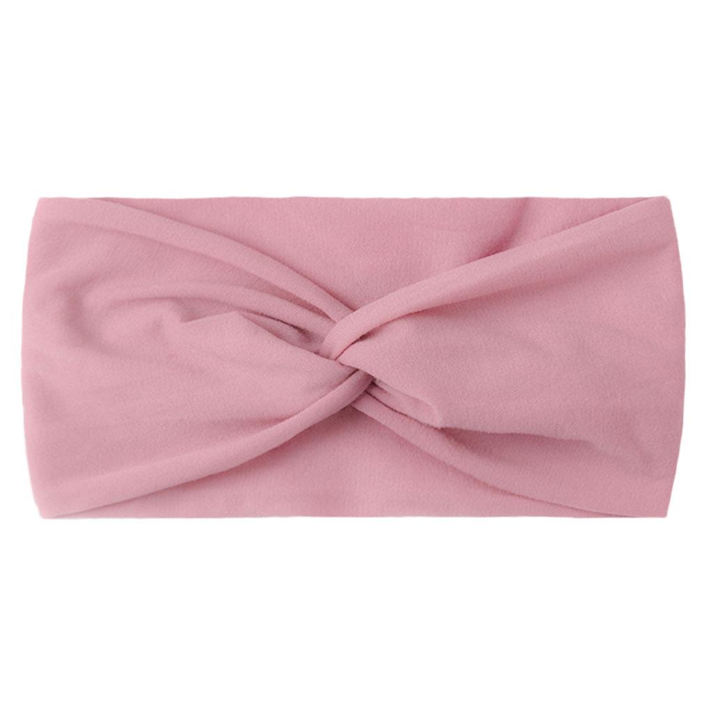 European and American Children's Hair Band Hair Accessories Baby Solid Color Nylon Cross Knotted Girl's Hair Ring Headband