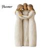 Handcrafted Wooden Statues Sisterhood Figurine, Friendship Sculpture for Living Room Home Decor Accents Bedroom Tabletop Ornament, Warm Gift