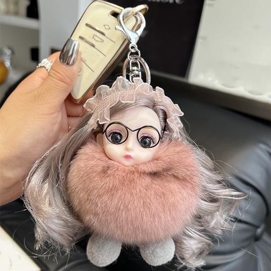 Keychain Pendant Girl Style Plush Doll Charm Soft Stuffed Key Holder Backpack Car Wallet Bag Accessory