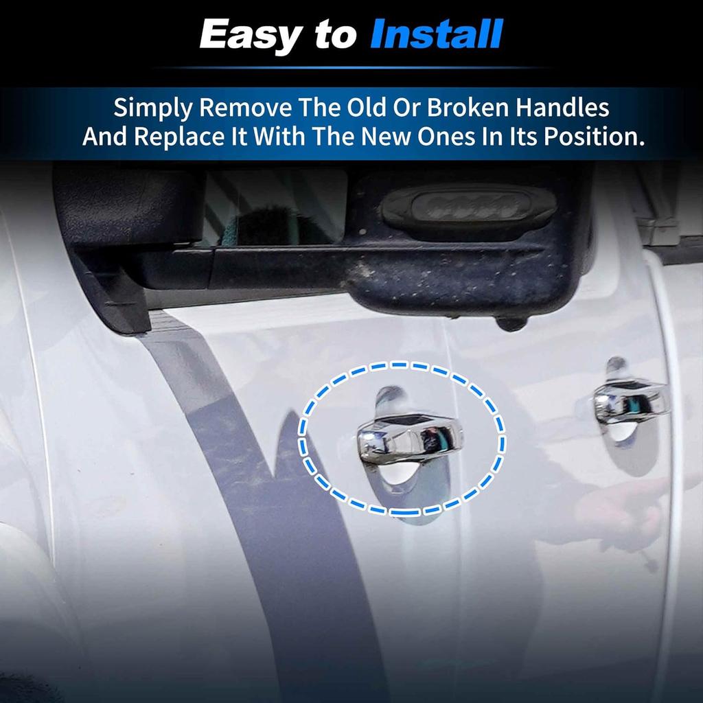 Front Right Side Car Exterior Door Handle No.13583889/13583891 for Chevrolet Silverado 2014-2018 White ABS 1 Pc