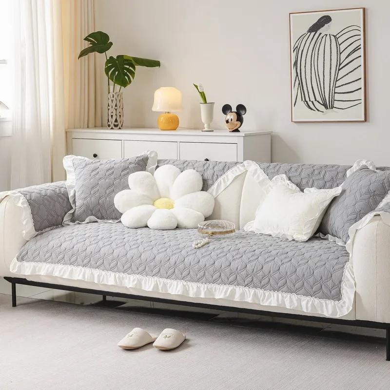 

1 шт. хлопковый чехол для дивана в гостиной, универсальный L-образный коврик для дивана, нескользящий чехол для дивана на все сезоны A 70x70cm 1pc