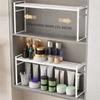 Double-Layer Retractable Storage Rack Iron Narrow Spice Rack Cabinet Partition Shelf  Bathroom