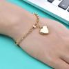 European & American Fashion Titanium Steel Heart Bracelet - Adjustable Stainless Steel Design for Women