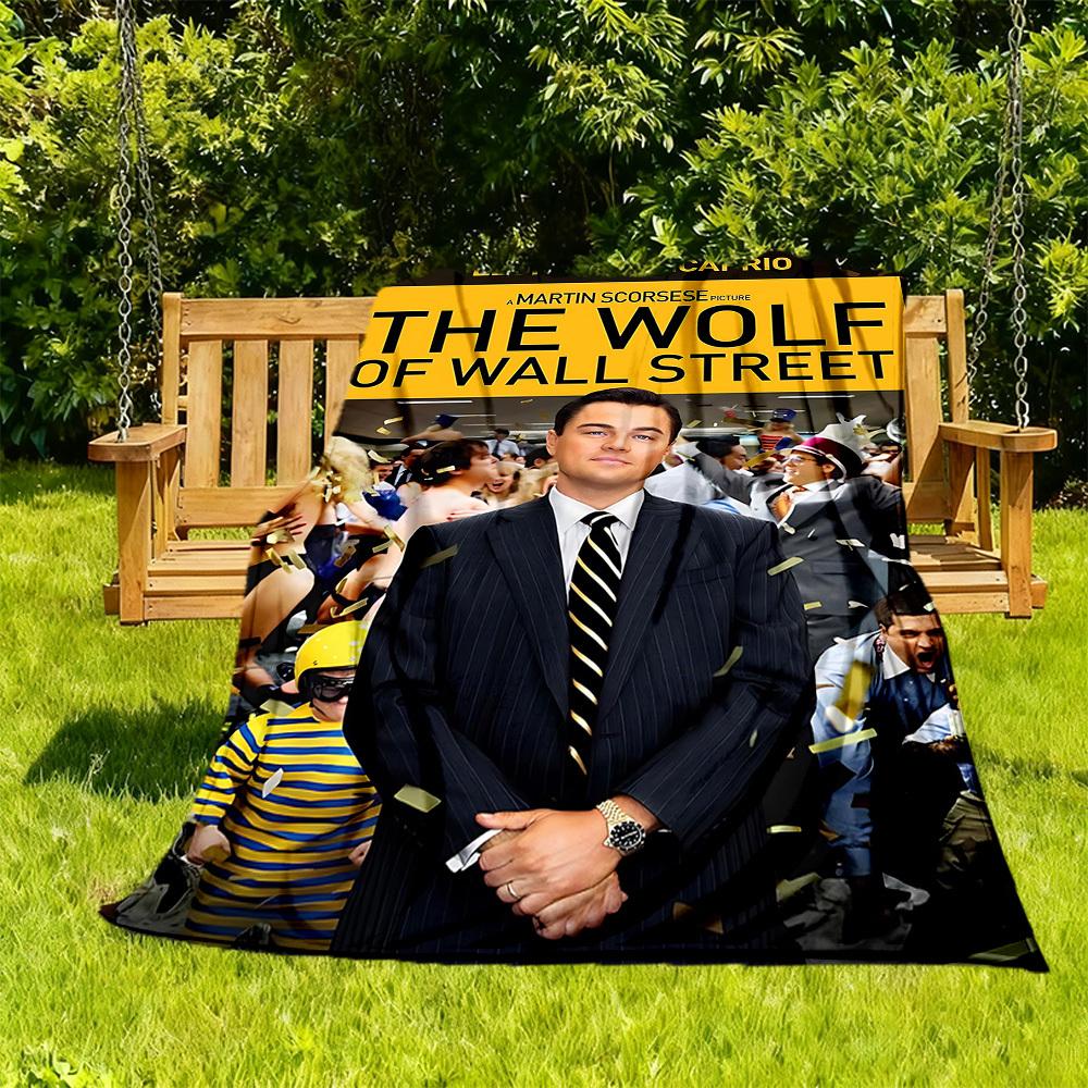 

1pc Wall Street Wolf Outdoor Blanket Lightweight Flannel, Soft & Warm, All-Season Use for Sofa, Outdoor, Camping, Living Room, Office038 130x150cm