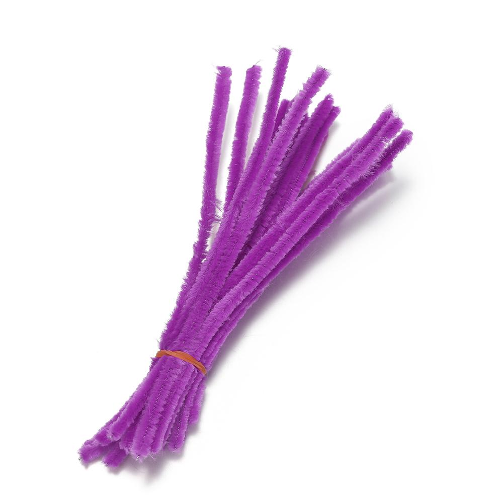 100Pcs 30cm Colorful Chenille Stem Twisted Rod Wool Root Fluffy Bar Iron Wire for DIY Handcraft Twisting Decor Jewelry Supplies