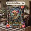 Music Fire Artwork Theme Throw Blanket Custom Name Text Personalized Blanket Soft Cozy Blanket for Home Sofa Bed