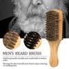 Men Boar Bristle Hair Brush Natural Wooden Wave Brush For Male Beard Hairbrush