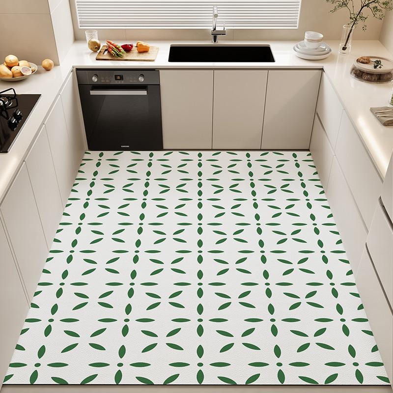 Kitchen Floor Mats Large Area Plaid Carpet Waterproof Oil-proof Rug Pvc Leather Non-slip Foot Mat Home Decoration Rugs Alfombrar
