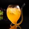 Tazza Bicchiere con Cannuccia Bicchiere Vino Whiskey Resistente al Calore Succhiare Succo Latte Tubo per Bere Tazza con Cannuccia