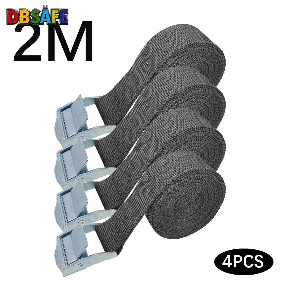 Strong Ratchet Strap 2M Tie Down Belt With Metal Buckle For Car Motorcycle Bike Luggage Cargo Securing Tow Rope