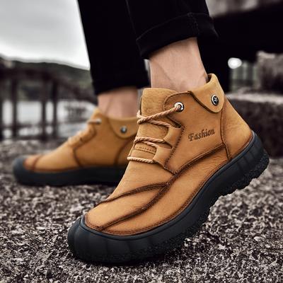 Herren Leder wasserdichte Wanderstiefel Übergröße 39-46