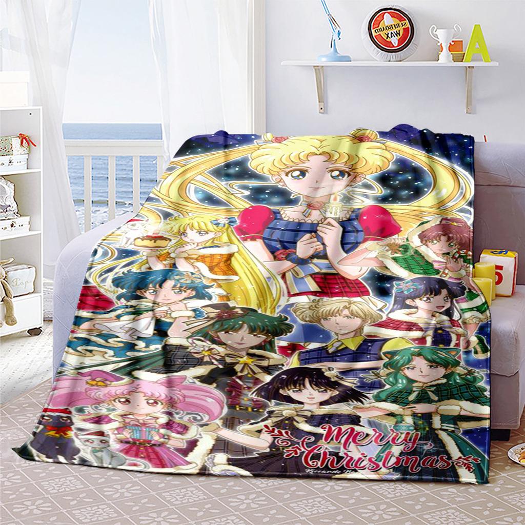Japanese anime cute cartoon theme Sailor Moon Tsukino Usagi blanket suitable for home beds, sofa covers, office nap, outdoor warm blankets O11