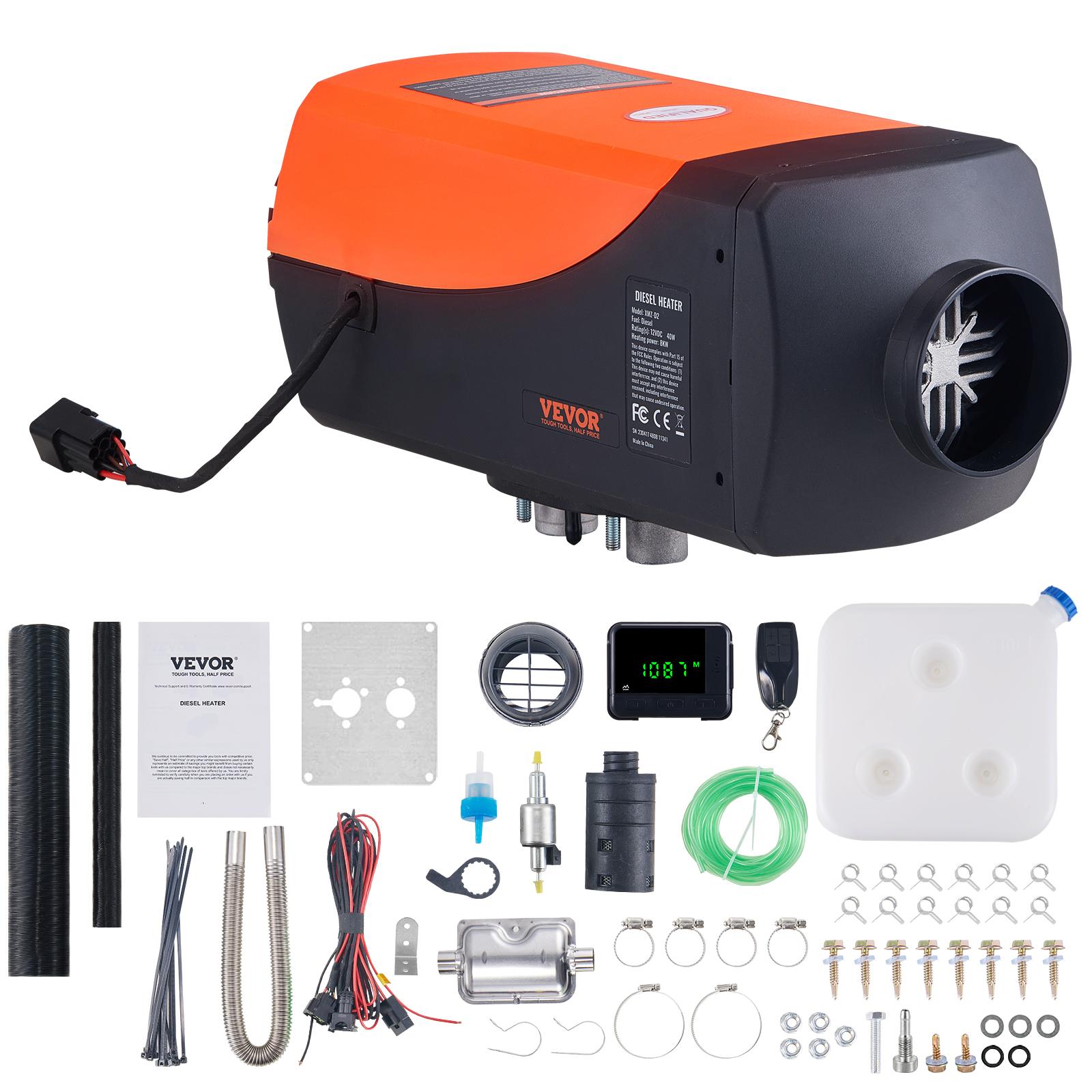 SucceBuy Diesel Air Heater 12V 5/8KW Diesel Heater Diesel Parking Heater Rapid Heating and Low Noise for RV Trailer Camper Van 5KW