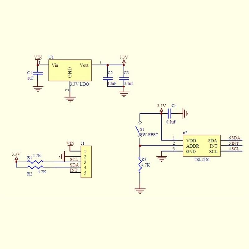 Luminosity Sensors Module 0.1 to 40000Brightness Light Measurement Device Low Power 3Volt Operation Small Design