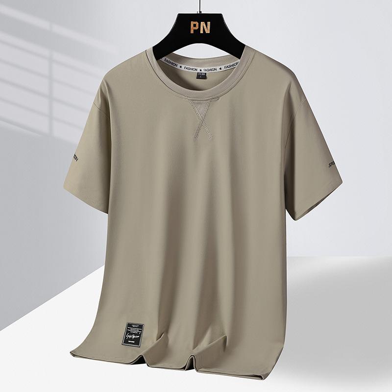 Cotton Men's T-shirt Short Sleeved Loose, Comfortable, Breathable Sports and Casual Solid Color Round Neck Summer Top