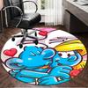 1PC Blue Smur-f Characters Round Rug, Non-slip Chair Mat, Home Decor, Circle Carpet Perfect for Office, Bedroom, Living Room,Christmas gift
