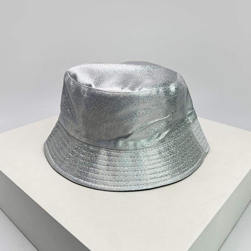 Fisherman Bucket Reflective Visibility High Color Multi Leather PU Faux Women  Men For Neutral Gender Fresh Caps Hats Double Sided Sunshade