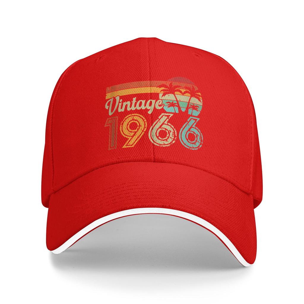 Vintage 1966 Made In 1966 60th Birthday Gift Casual Baseball Cap Tennis Skate Trucker Hat Summer Sunscreen Men Snapback Cap
