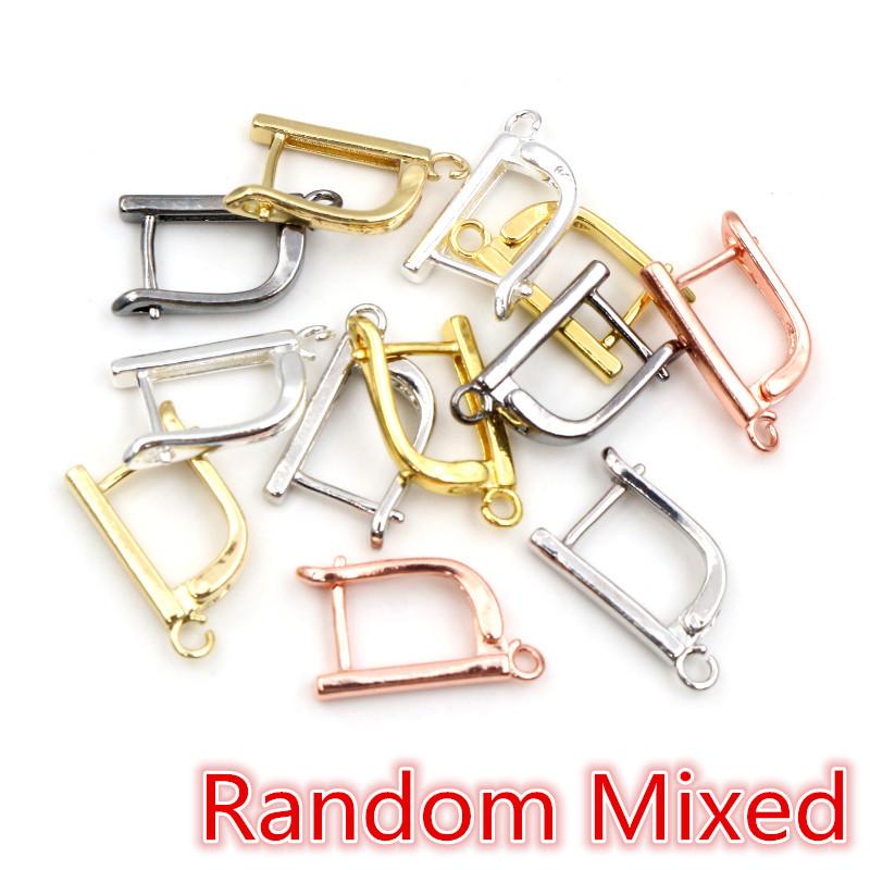10pcs 17x10mm Gold Color French Earring Hooks Lever Back Open Loop Setting for DIY Earring Clips Clasp Jewelry Making Findings